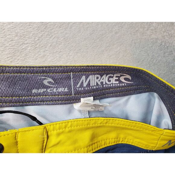RIP CURL Board Shorts Men's Size 29 Multi Polyester Flat Front Drawstring Logo - Picture 7 of 8